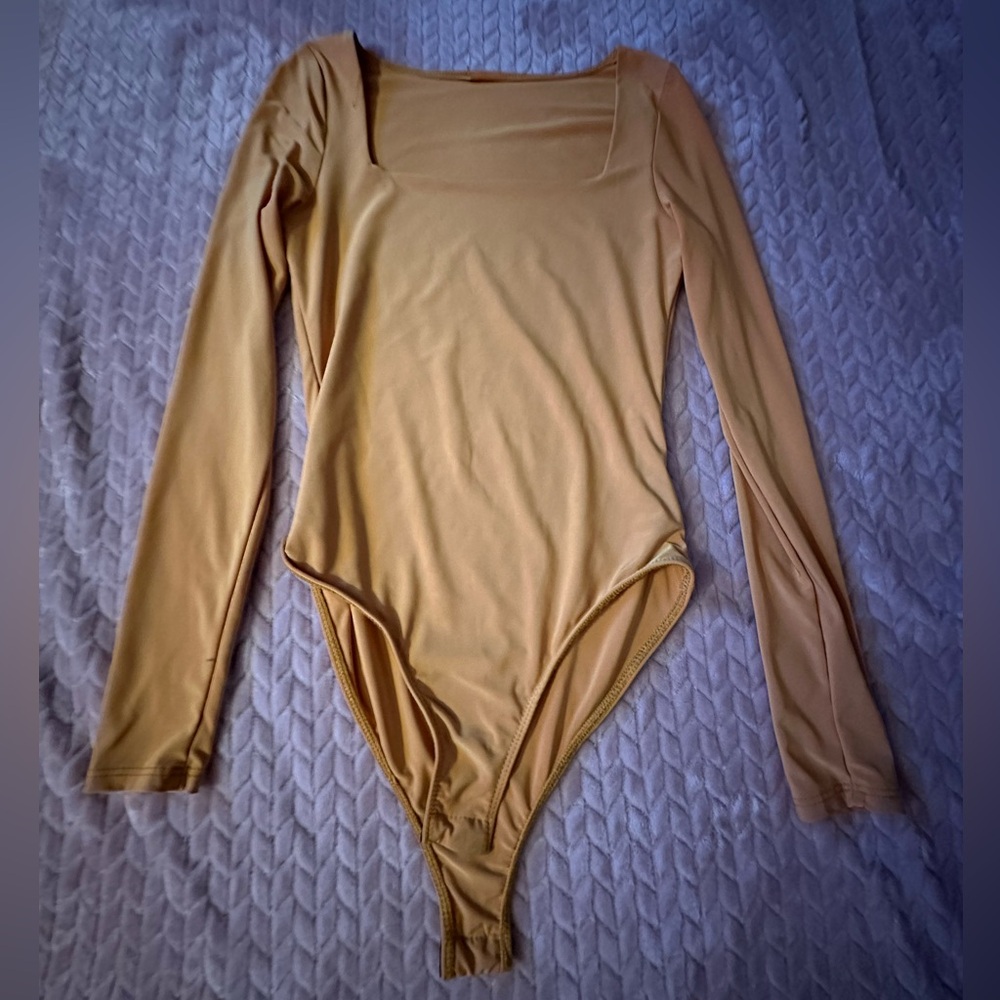 Mustard Square Neck Bodysuit